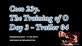 Training der Lady O - Tag 3 mit Coco 23j. Training of Lady O - Day 3 with Coco 23j. gefesselt als Sklavin kann sie gut gefickt werden in Mund und Möse